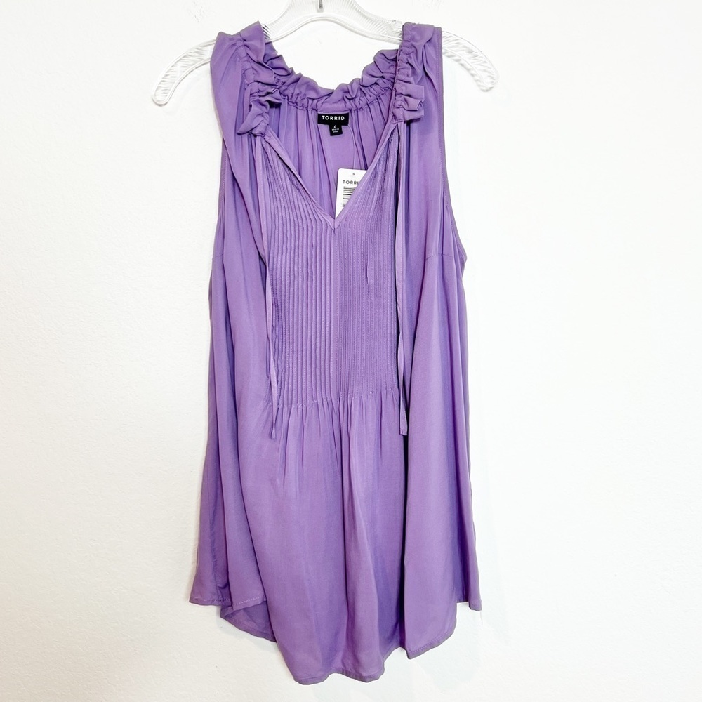 TORRID SLEEVELESS DUSTY LAVENDER BLOUSE PLUS SIZE 2X NWT FLOWY